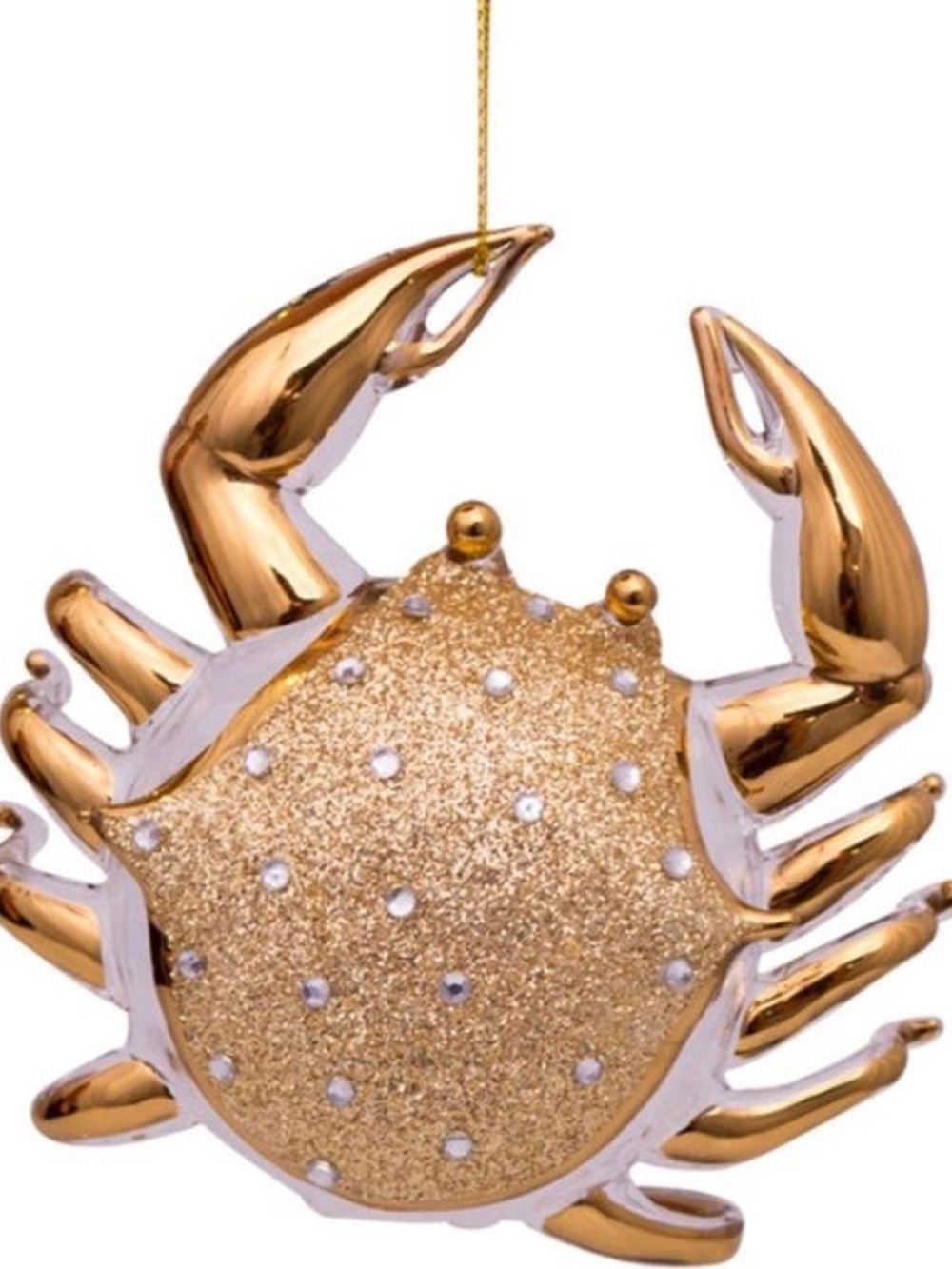 Crab Glass Ornament in gold